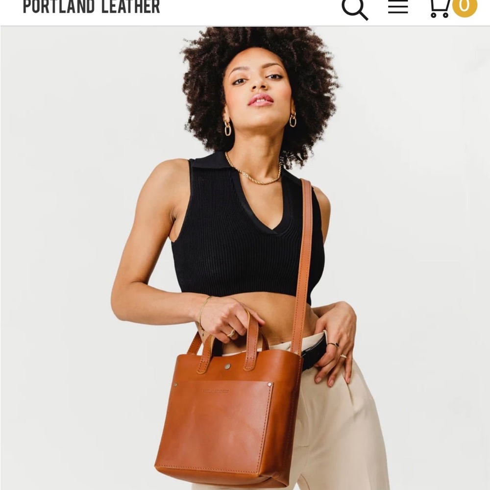 Portland Leather Mini Crossbody Tote